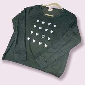 New Without Tag Green Sundry White Hearts Sweatshirt Size Small